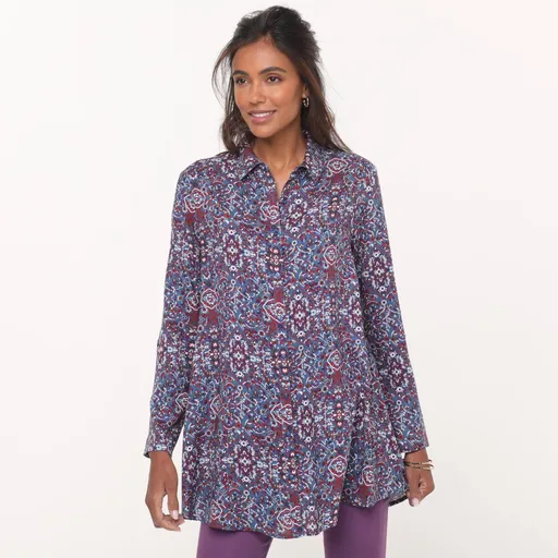 Tunica lungă cu imprimeu de cașmir