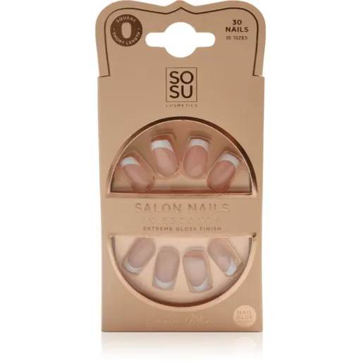SOSU Cosmetics Salon Nails French Mani unghii artificiale culoare French Mani 30 buc
