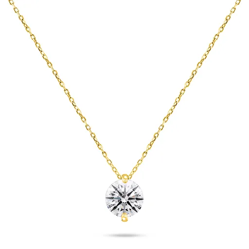 Brilio Silver Colier strălucitor argintiu cu zircon NCL68Y