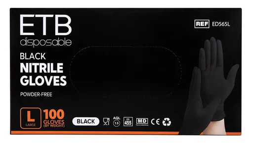 Manusi Nitril Negre L, 100 Buc