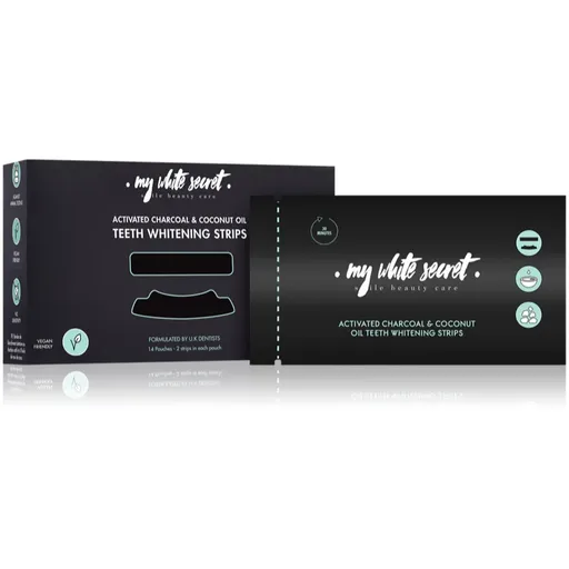 My White Secret Charcoal and Coconut Oil benzi pentru ablirea dintilor pentru dinti 14 buc