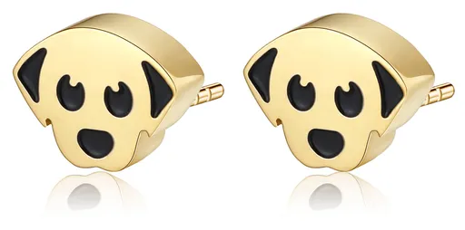 S'Agapõ Cercei frumoși placați cu aur câine CLICK SCK159