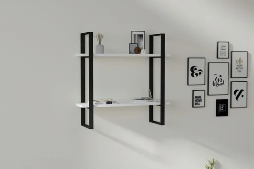 Raft de perete, Hanah Home, Buba, 70x70x22 cm, Alb