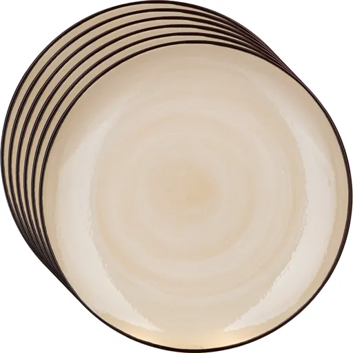 Banquet Set of 6 shallow plates Palas 27 cm, cream