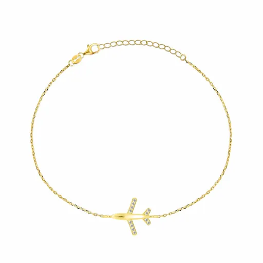 Brilio Silver Brățară elegantă placată cu aur Avion BRC65Y