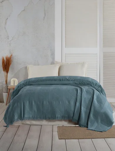 Cuvertura matlasata dubla, L'essentiel Maison, Sirius, Albastru