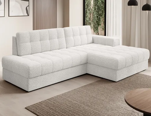 Coltar extensibil dreapta 3 locuri ELTAP, RT-01ROY, Blezalt, 240x150x82 cm, lemn/poliester, alb