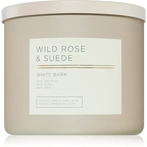 Bath & Body Works Wild Rose & Suede lumânare parfumată 411 g
