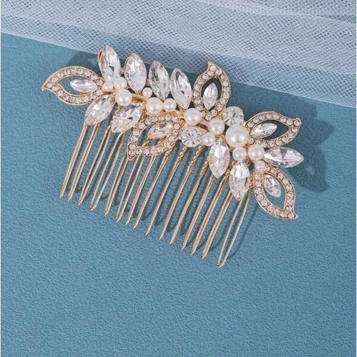 Accesoriu Par Mireasa Stil Pieptene Pearl Decor Glamorous