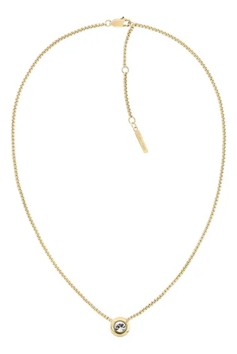 Calvin Klein Colier decent placat cu aur Twiste Bezel Solitaire Colier 35000770