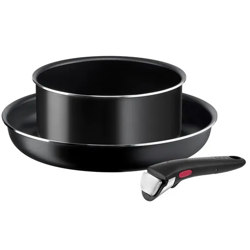 Set 3 piese pentru gatit, Tefal, Ingenio Easy Cook & Clean Beginner, aluminiu