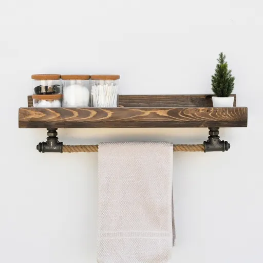 Raft de perete, Hanah Home, Boruraf182, 60x17x15 cm, Negru