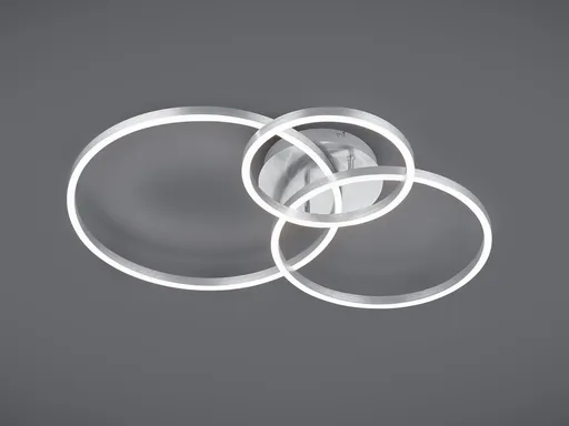 Plafoniera Winona, TRIO, 78x60x11.5 cm, 28W / 10W, 2x SMD, metal, nichel mat