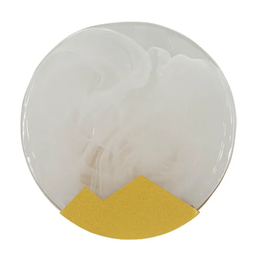 Aplica de perete Moon, Mauro Ferretti, 1 x E14, 40W, 20x10 cm, sticla/fier, auriu/alb