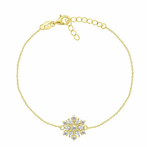 Brilio Silver Brățară fermecătoare placată cu aur cu zirconii Fulg de nea BRC254Y