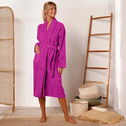 Halat de baie Colombine din țesătură terry cu guler șal