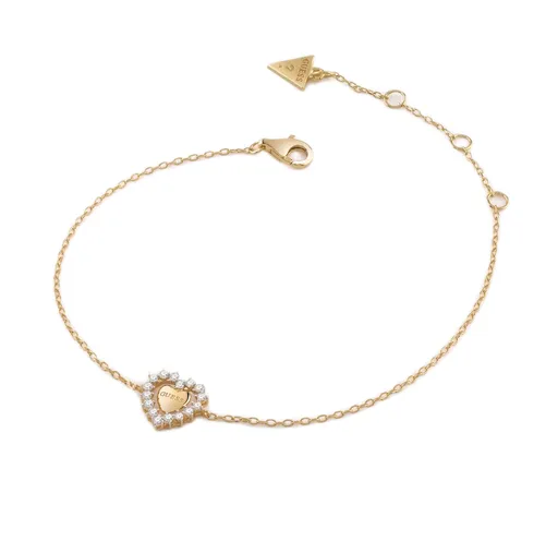 Guess Brățară din argint placată cu aur Inimă Jardin JSBB04454JWYG 18.5 cm