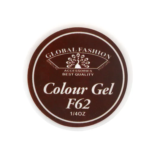 Gel Color Unghii, Vopsea de Arta Global Fashion, Seria Rose Red F62, 5g