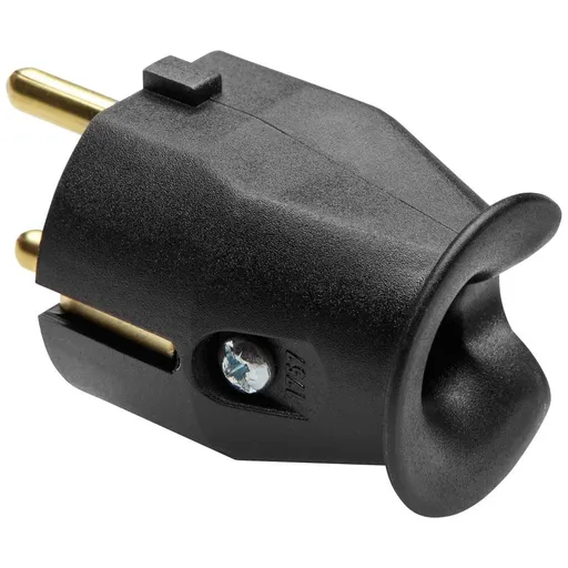 Stecher negru drept 10/16A 2P+E 250V Gewiss GW28013