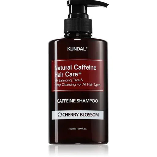 KUNDAL Caffeine Shampoo Cherry Blossom sampon natural impotriva caderii parului 500 ml