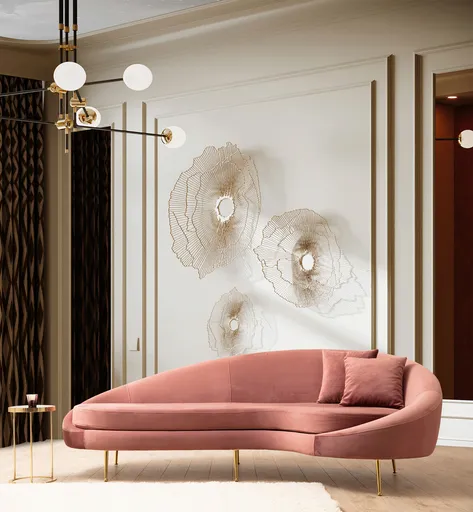 Canapea 3 locuri, Atelier del Sofa, 560ARE1351, Roz