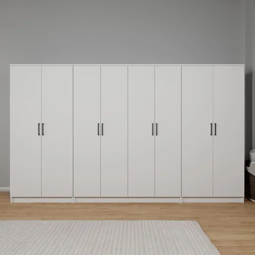 Dulap pentru haine, Hanah Home, Kardelen 1600-108, 300x180x51.8 cm, Alb