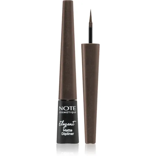 Note Cosmetique Elegant Matte Dipliner tuș lichid pentru ochi, cu efect mat culoare 02 Coffee Brown 2,5 ml
