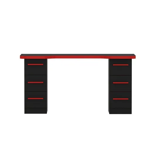 Birou pentru jocuri, Hanah Home, Phoenix 3, 150x76x60 cm, Negru/Rosu