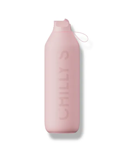 Sticlă termos Chilly's Bottles - roz pal 1000ml, colecția Series 2 Flip