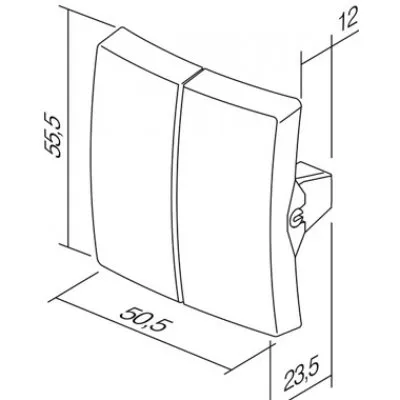 Clapeta dubla alba cu sem sus-jos, TEM Modul TEM-TE11PWNT09-U