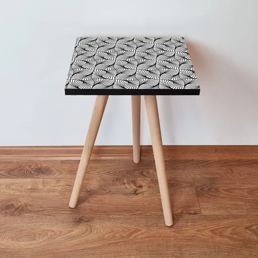 Masuta, Hanah Home, Shp222, 35x42x35 cm, Alb/Negru