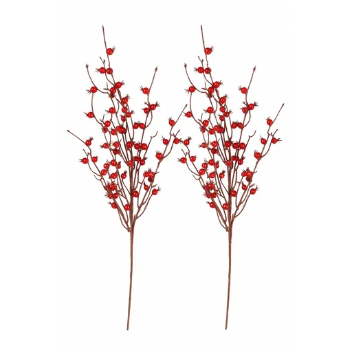 Set de ramuri artificiale Boabe roșii, 2 bucăți,70 cm