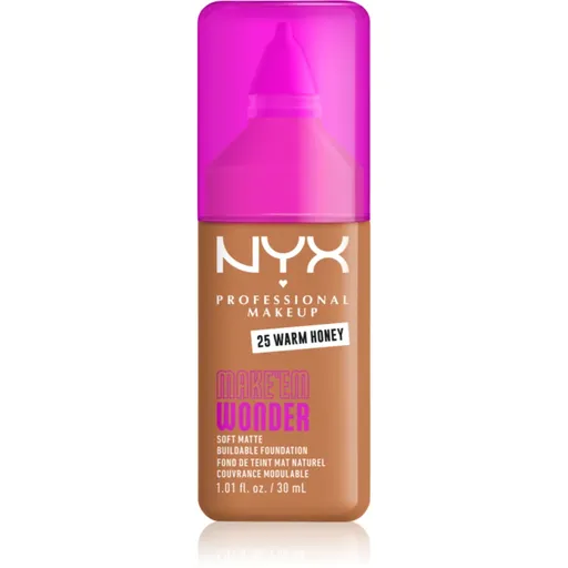 NYX Professional Makeup Make ‘Em Wonder make-up usor matifiant culoare 25 Warm Honey 30 ml