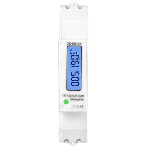 Contor monofazat de energie electrica, Sinotimer, 230V AC 50Hz, 5(100)A, ecran digital LED iluminat, DDS519L