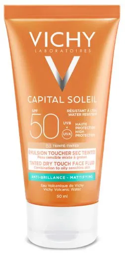 Vichy Cremă matifiantă BB SPF 50 Capital Soleil (Tinted Dry Touch Protective Face Fluid) 50 ml