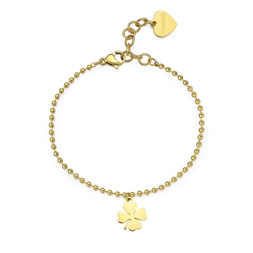 S'Agapõ Brățară din oțel adorată cu trifoi Smile SSM016