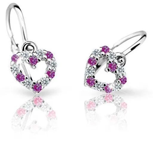 Cutie Jewellery Cercei pentru copii din aur alb C2157-10-X-2 fucsia