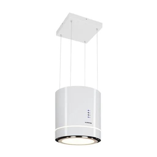 Klarstein Tron Ambience, hotă de tavan, Ø 38 cm, recirculare 540 m³ / h, LED, alb