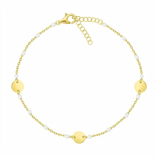 Brilio Silver Brățară decentă placată cu aur cu mărgele BRC181Y
