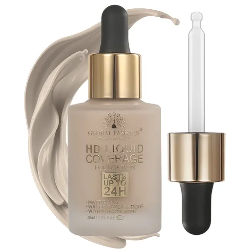 Fond de Ten, Global Fashion HD Liquid Coverage Foundation, 30ml, GX08, Deep Cocoa