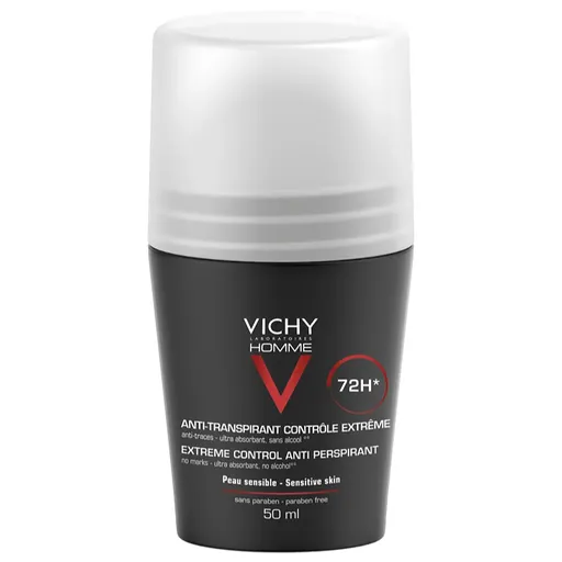 Vichy Homme Deodorant antiperspirant roll-on impotriva transpiratiei excesive 72h 50 ml