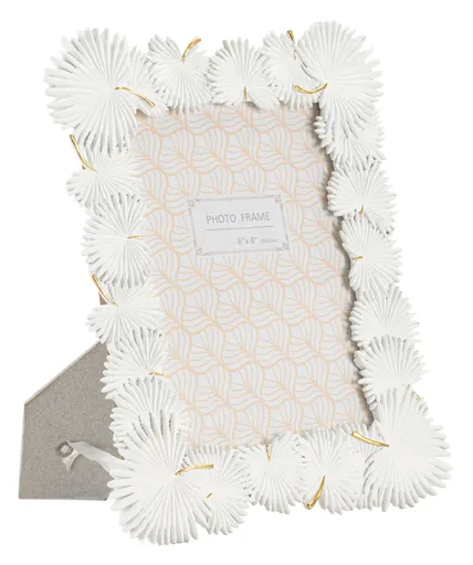Rama foto Palm Leaf, Mauro Ferretti, 15x20 cm, polirasina/sticla, alb
