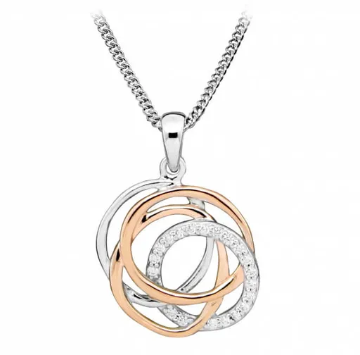 Silver Cat Colier elegant bicolor cu zirconi SC406