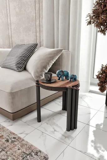 Set masute 3 piese, Hanah Home, Lavia 3, MDF , Maro