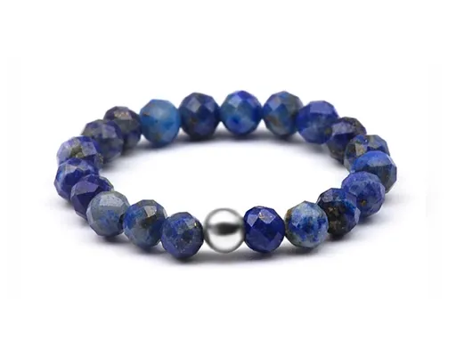 Agato Inel de mărgele cu lapis lazuli POL-R02 49 mm