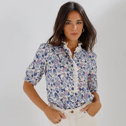 Bluză de muselină cu imprimeu floral