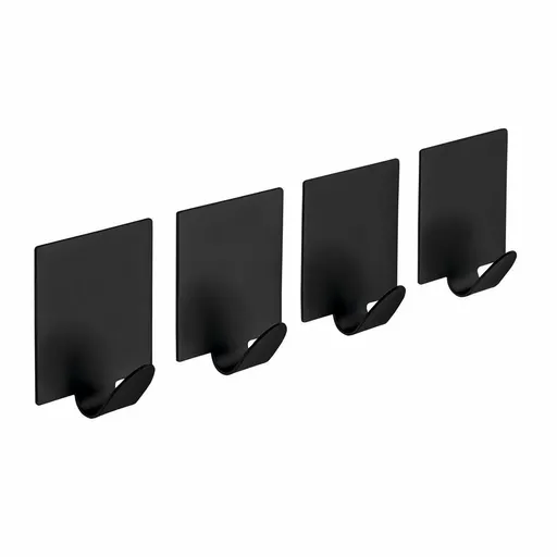 SAPHO 33201 cârlig autoadeziv, 4 buc., negru mat