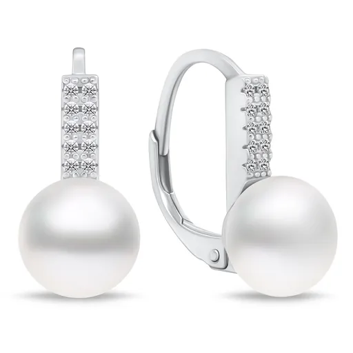 Brilio Silver Cercei fermecători din argint cu perle și zirconii EA94