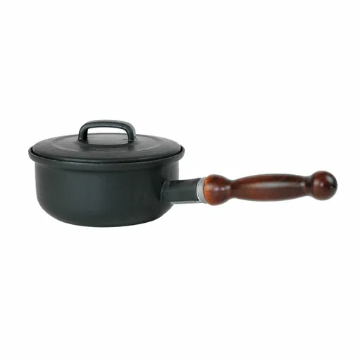 Sfinx Cratiță smălțuită cu capac și mâner din lemnBSE, 16 cm, 1,25 l