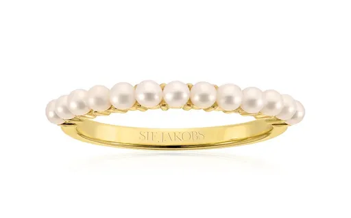 Sif Jakobs Inel fermecător placat cu aur cu perle autentice Ellera SJ-R2869-P-YG 54 mm